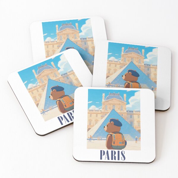 Item preview, Cute Bear In The Louvre Museum Paris Retro-modern Version  designed and sold by Aguilar Trips.