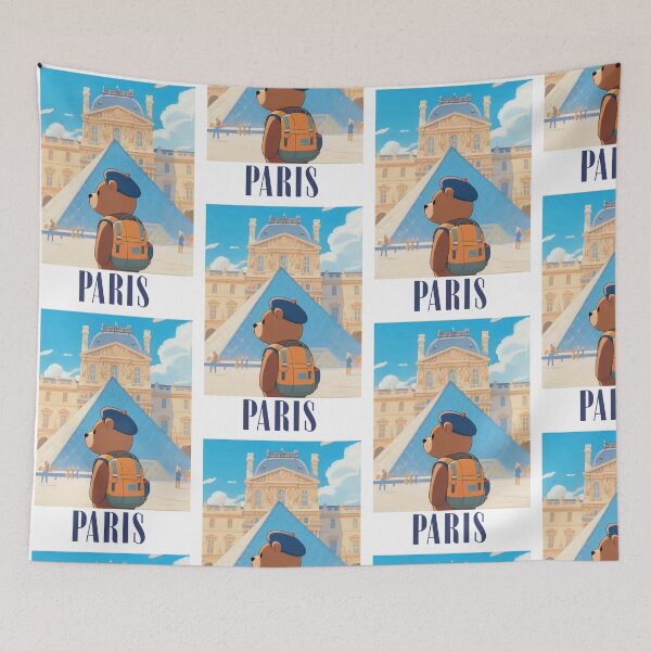 Item preview, Cute Bear In The Louvre Museum Paris Retro-modern Version  designed and sold by Aguilar Trips.