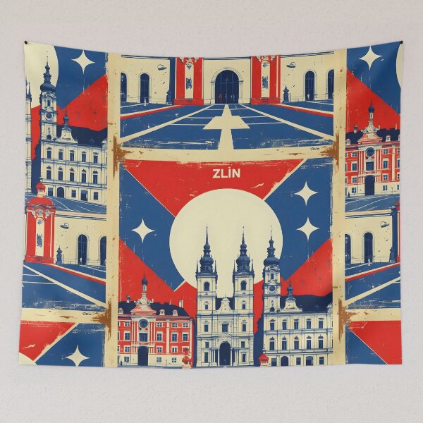 Item preview, Zlin Cezch Republic 1950s Retro Poster Tourism designed and sold by TravelersGems.