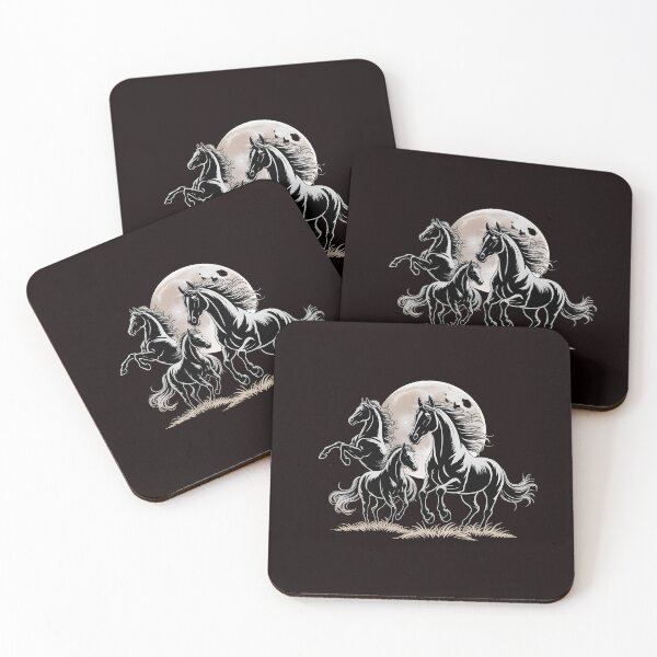 Item preview, Three Horse Moon – 3 Horses Howling at the Moon Art for Horse Lover designed and sold by Redgiant87x.