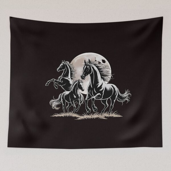 Item preview, Three Horse Moon – 3 Horses Howling at the Moon Art for Horse Lover designed and sold by Redgiant87x.
