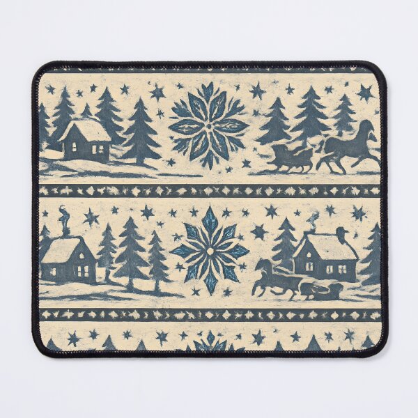 Item preview, Polish Folk Winter Wycinanki Snow Scenes Seamless Pattern – Vintage Ink designed and sold by Artsy-With.