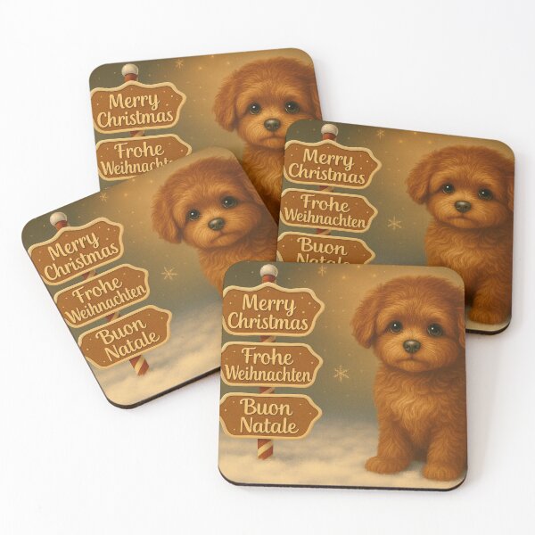 Item preview, Golden Maltipoo Premium Christmas Puppy Art designed and sold by GivingJoy.
