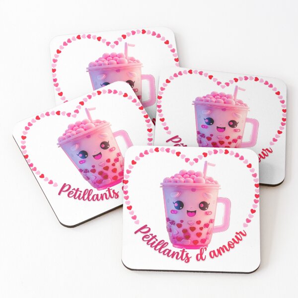 Item preview, Sparkling with Love - Pink and Love Kawaii Hearts Bubble Tea designed and sold by xper-t-s.