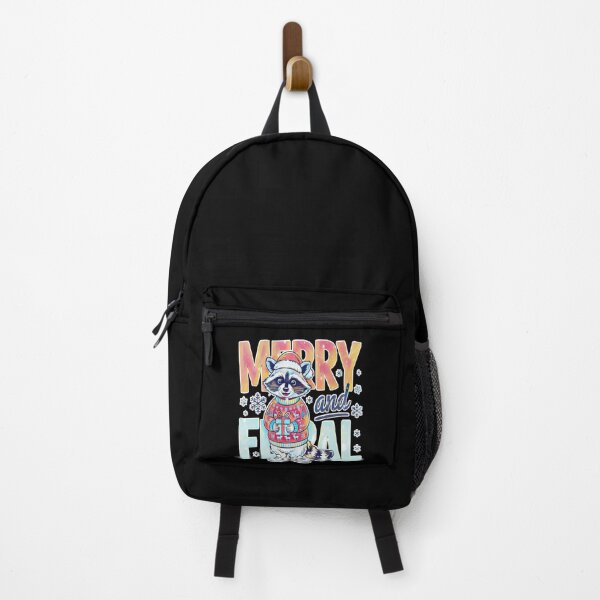 Item preview, Merry and Feral Raccoon – Cute Christmas Pun designed and sold by creativerooney.