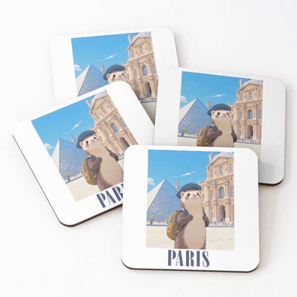 Item preview, Cute Ferret In The Louvre Museum Paris Retro-modern Version  designed and sold by Aguilar Trips.