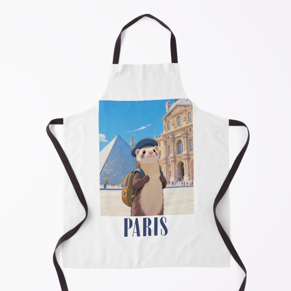 Item preview, Cute Ferret In The Louvre Museum Paris Retro-modern Version designed and sold by Aguilar Trips.
