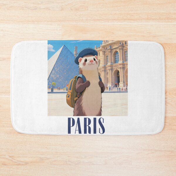 Item preview, Cute Ferret In The Louvre Museum Paris Retro-modern Version  designed and sold by Aguilar Trips.