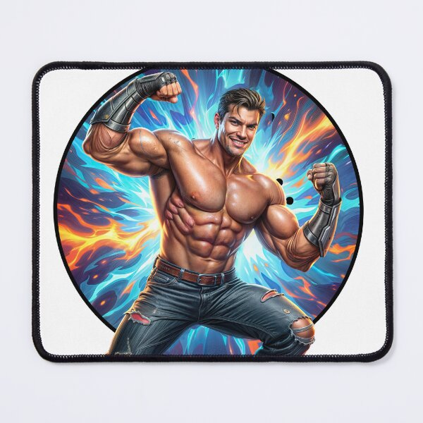 Item preview, Inferno Strength: Power Unleashed in Flame and Muscle designed and sold by ForeverPrintsOK.