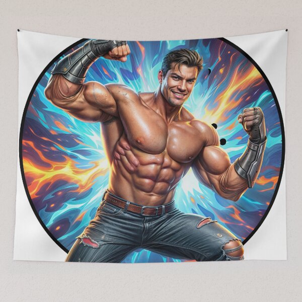 Item preview, Inferno Strength: Power Unleashed in Flame and Muscle designed and sold by ForeverPrintsOK.