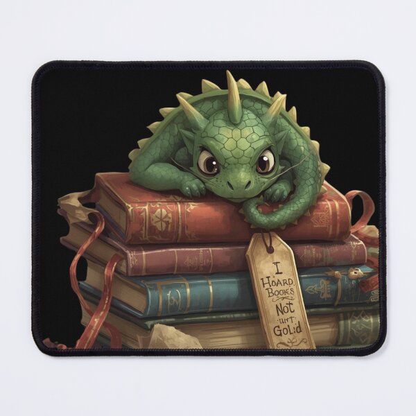 Item preview, Cute Dragon & Book Stack Illustration designed and sold by Scattered-Words.