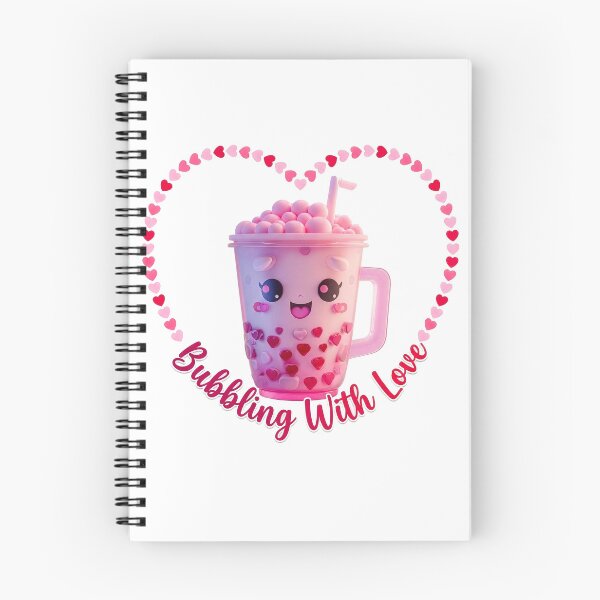 Item preview, Bubbling With Love - Cute 3D Heart Bubble Tea Kawaii Valentine designed and sold by xper-t-s.