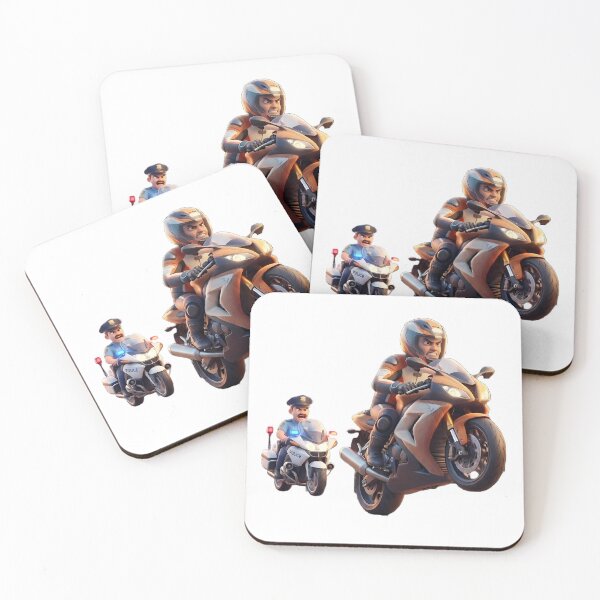 Item preview, Full Throttle Escape" - Biker Wheelie vs Police Chase designed and sold by KayaVisuals.