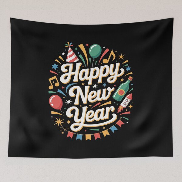 Item preview, Happy New Year Celebration Balloons  designed and sold by RoyTill0Art.
