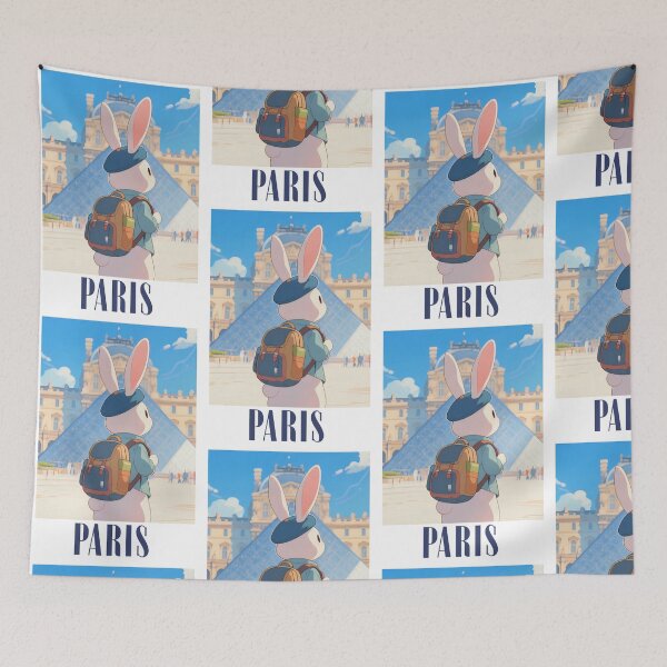 Item preview, Cute Bunny In The Louvre Museum Paris Retro-modern Version  designed and sold by Aguilar Trips.