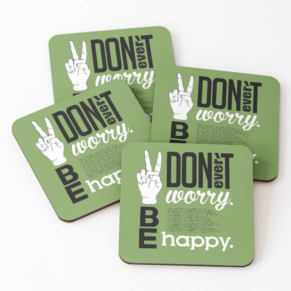 Item preview, Don't Ever Worry, Be Happy - Good Vibes and Positivity Quote designed and sold by Maltachi Designs.