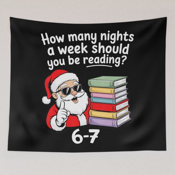 Item preview, How Many Nights Reading Teacher 67 Christmas Six Seven Santa  designed and sold by JEFDodsonArt.
