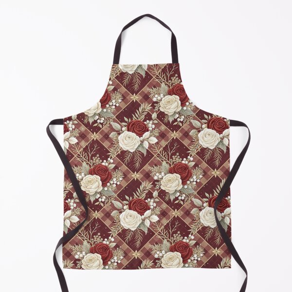 Item preview, Elegant design with a checkered pattern and roses for Christmas designed and sold by Merrylands Artshop.
