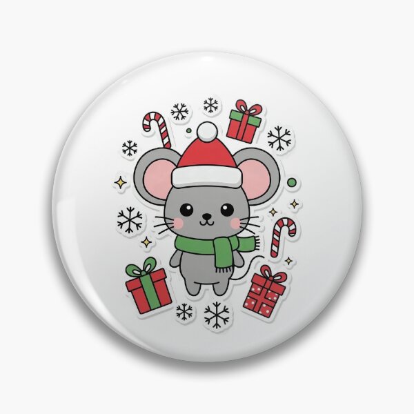 Item preview, Cute Winter Mouse with Santa Hat designed and sold by Mido-artister.