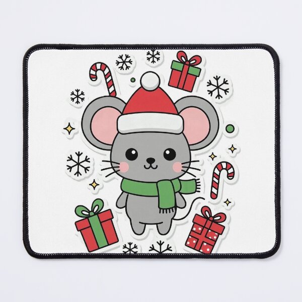 Item preview, Cute Winter Mouse with Santa Hat designed and sold by Mido-artister.