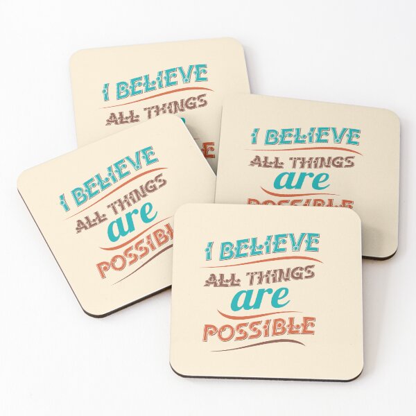 Item preview, I Believe All Things Are Possible | Faith and Motivation Quote designed and sold by Maltachi Designs.