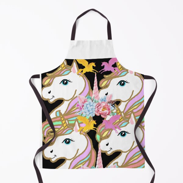Item preview, Magical Unicorn Garden - Floral Unicorn Pattern Black designed and sold by Extremeallie.