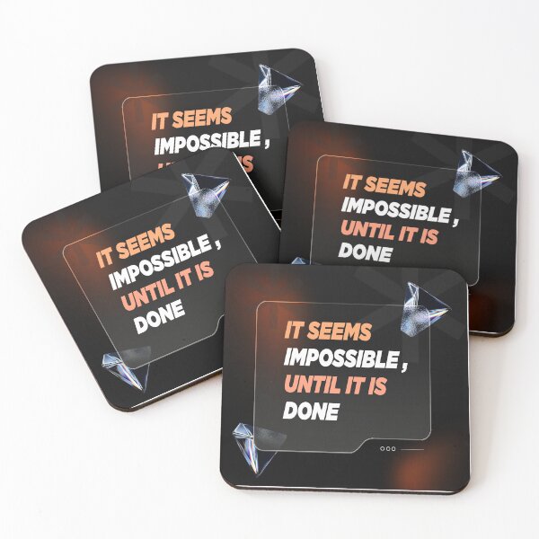 Item preview, It Seems Impossible Until It's Done | Perseverance, Achievement & Nelson Mandela Quote designed and sold by Maltachi Designs.