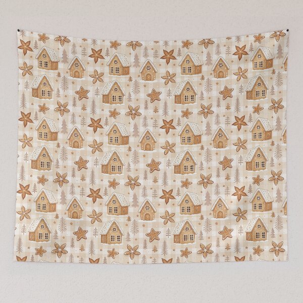 Item preview, Festive checkered design with gingerbread cookies designed and sold by Merrylands Artshop.