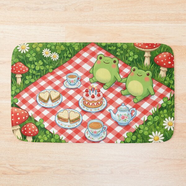 Item preview, Frog Couple Picnic - Cute Cottagecore Valentine Illustration designed and sold by SavinMercantile.