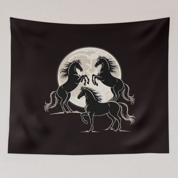 Item preview, Three Horse Moon – Funny 3 Horses Howling at the Moon Meme Style designed and sold by Redgiant87x.