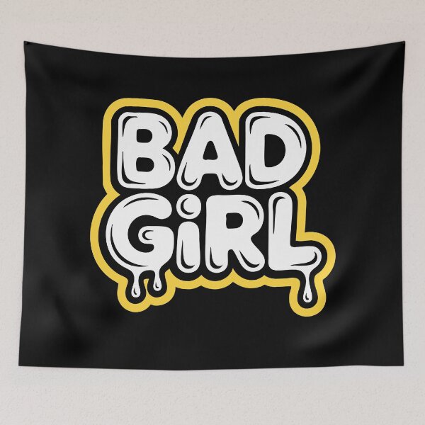 Item preview, BAD GIRL Street Art Urban Typography Vector Design designed and sold by StoreXlk.