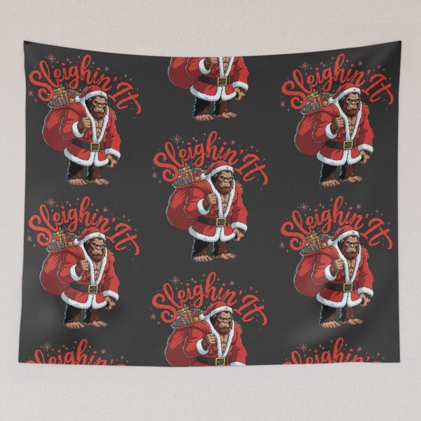 Item preview, Sleighin It - Santa Bigfoot designed and sold by Blaze & Trail Creative.