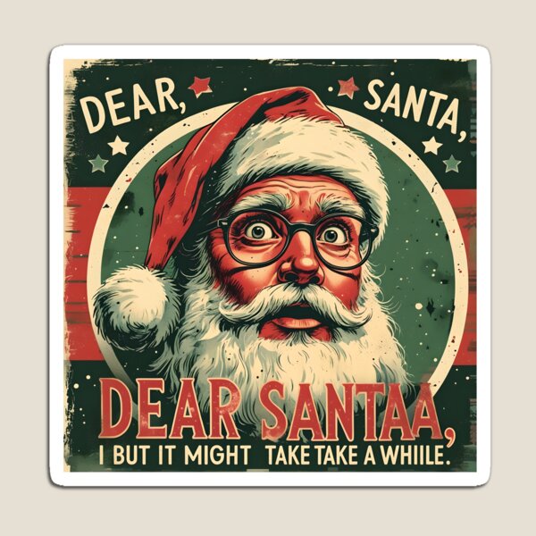 Item preview, Querido Papá Noel divertido, retro y vintage: humor navideño designed and sold by SamartkitDesign.