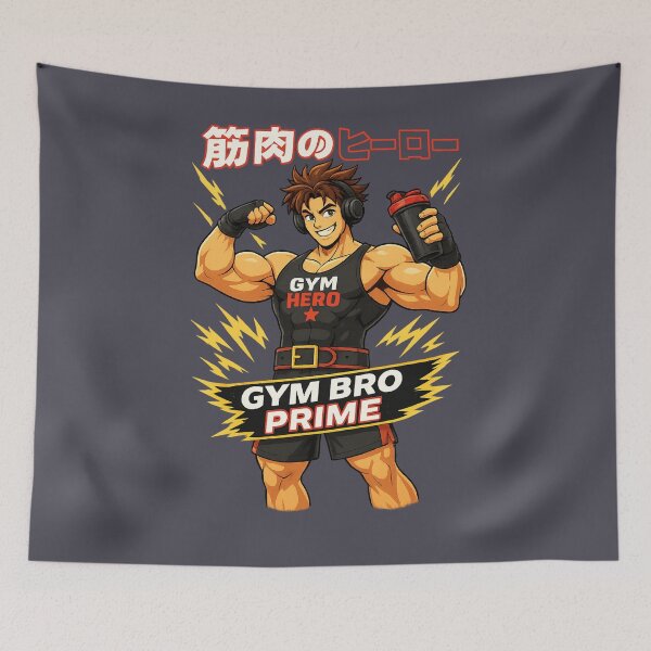 Item preview, Gym Bro Prime – Anime Muscle Hero Cartoon for Fitness Motivation designed and sold by VoglR.