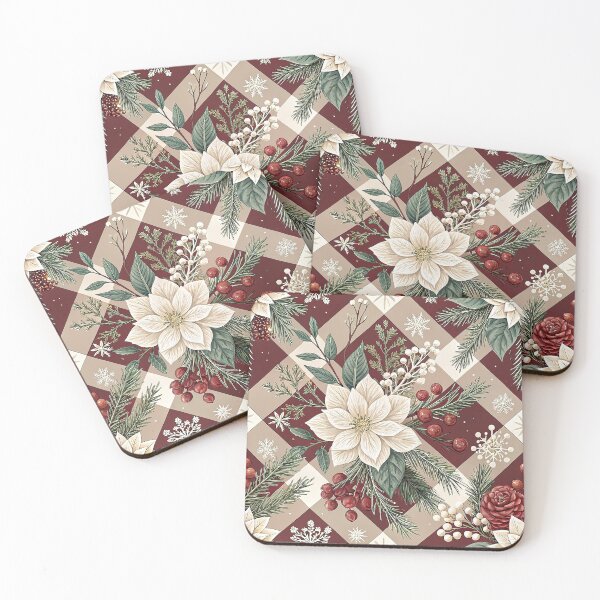 Item preview, Elegant festive design with a checkered pattern for Christmas designed and sold by Merrylands Artshop.