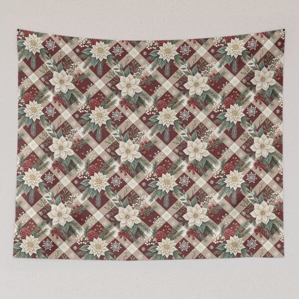 Item preview, Elegant festive design with a checkered pattern for Christmas designed and sold by Merrylands Artshop.