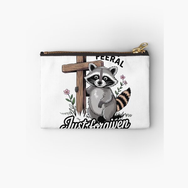 Item preview, Still Feral Just Forgiven Cute Raccoon Flower and faith  designed and sold by AquaKiev.