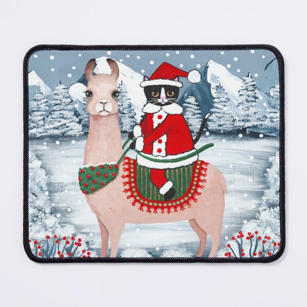 Item preview, Santa Claws Cat and Llama designed and sold by KilkennyCat Art.