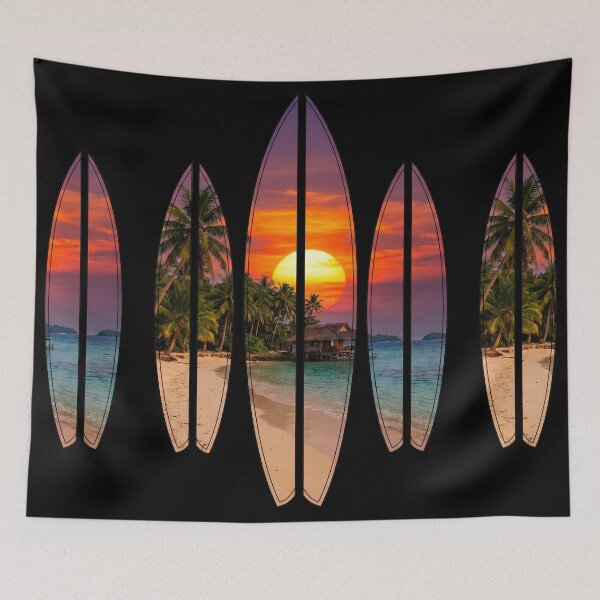 Artikelvorschau, Verträumte Surf-Vibes bei Sonnenuntergang am Meer. entworfen und verkauft von EXON-Publishing.