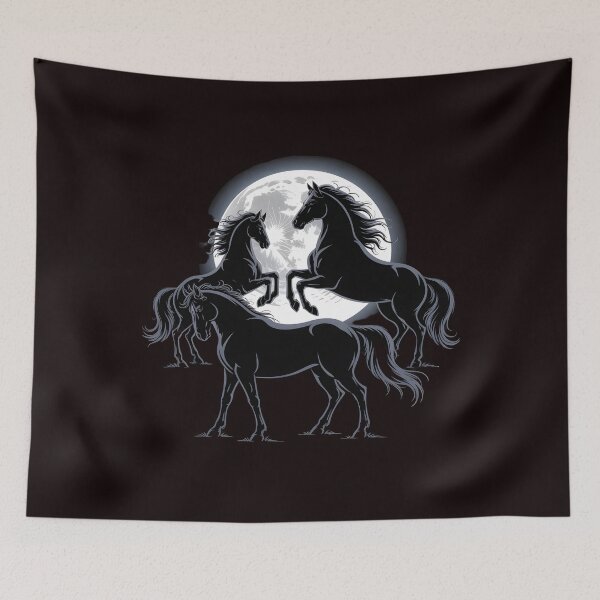 Item preview, Three Horse Moon – 3 Horses Howling at the Moon Cosmic Humor designed and sold by Redgiant87x.