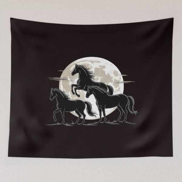 Item preview, Three Horse Moon – Epic Night Scene for Horse Lover Fans designed and sold by Redgiant87x.