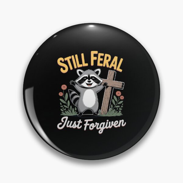 Item preview, Still Feral Just Forgiven Christian Raccoon Faith 3  designed and sold by AquaKiev.