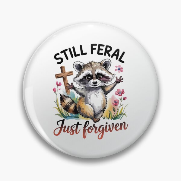 Item preview, Still Feral Just Forgiven Christian Raccoon Faith 7  designed and sold by MarryIsMonth.