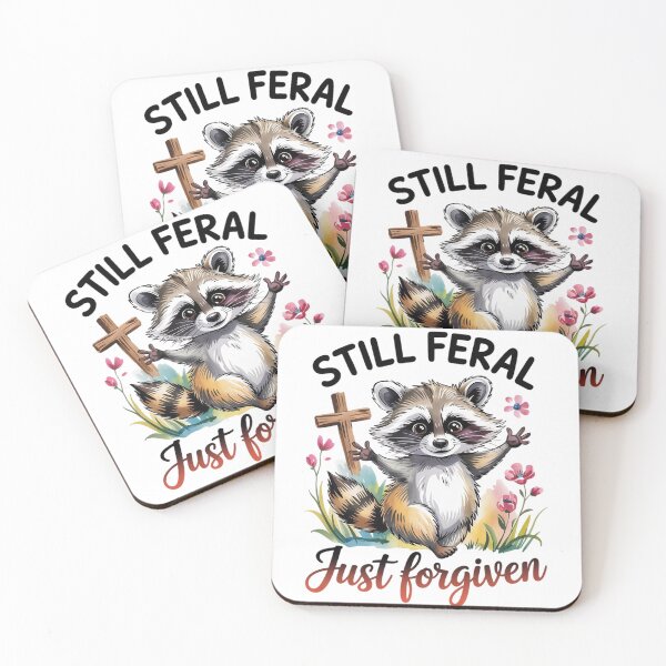 Item preview, Still Feral Just Forgiven Christian Raccoon Faith 7  designed and sold by MarryIsMonth.