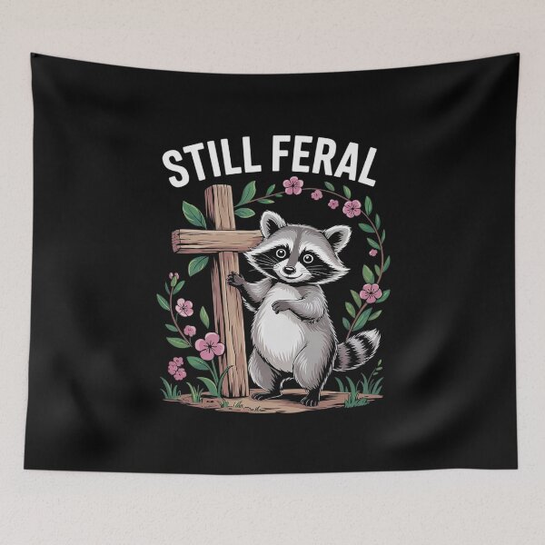 Item preview, Still Feral Just Forgiven Christian Raccoon Faith 13  designed and sold by MarryIsMonth.