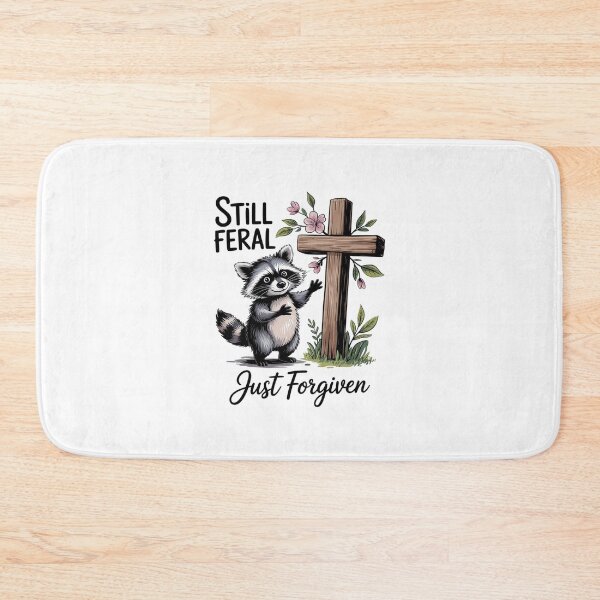 Item preview, Still Feral Just Forgiven Christian Raccoon Faith 11 designed and sold by AquaKiev.