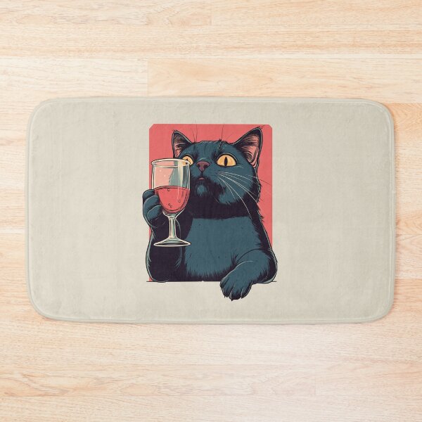 Item preview, Cat Sommelier Vintage Red Wine Glass designed and sold by OrenjiArtShop.