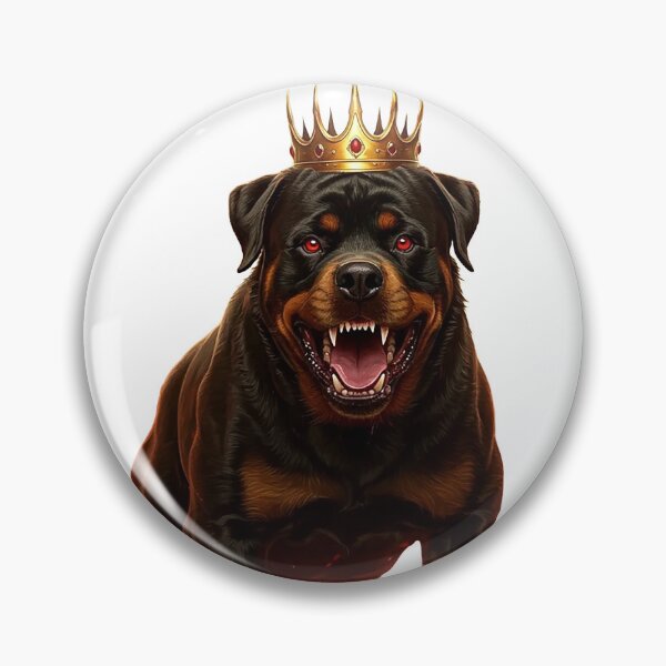 Item preview, Crowned Rottweiler in Fiery Hellscape – Fantasy Demon Dog Illustration designed and sold by Articooler.