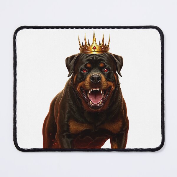 Item preview, Crowned Rottweiler in Fiery Hellscape – Fantasy Demon Dog Illustration designed and sold by Articooler.