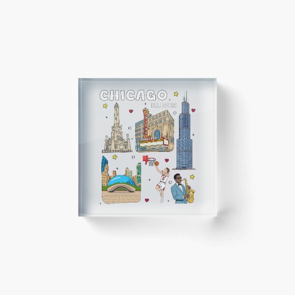 Item preview, Chicago City Vibes, Iconic Illinois Landmark and Sports Art designed and sold by mashmosh.